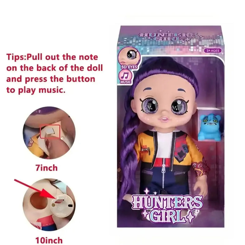 Kpop Dolls Anime Action Figure Set,10 Inch 5 Joints Can Play Music,Rumi Mira Zoey Dolls,Gifts for Kids,Girls&Boys Toys
