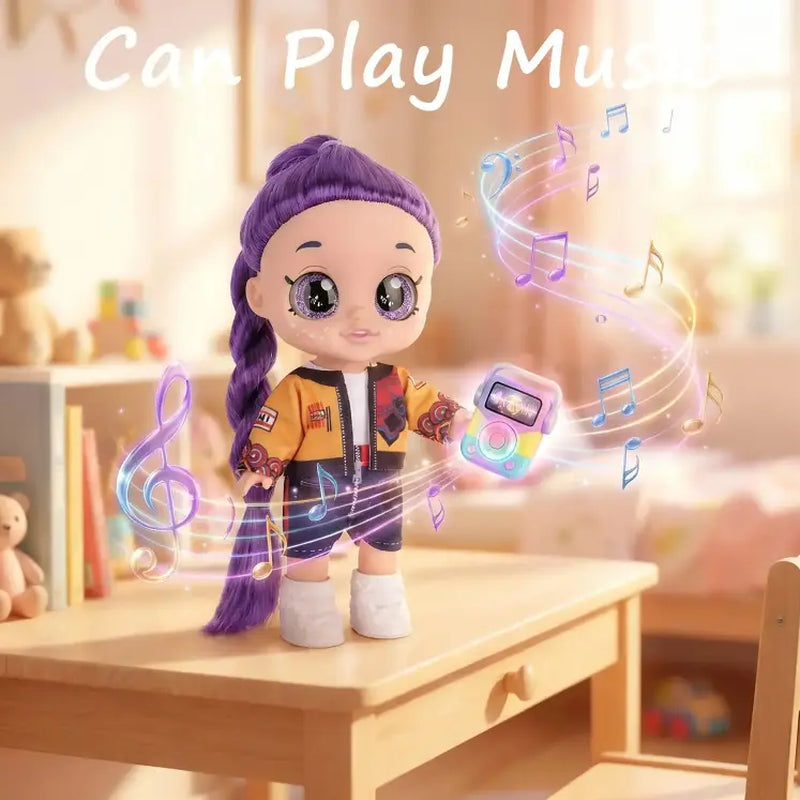 Kpop Dolls Anime Action Figure Set,10 Inch 5 Joints Can Play Music,Rumi Mira Zoey Dolls,Gifts for Kids,Girls&Boys Toys