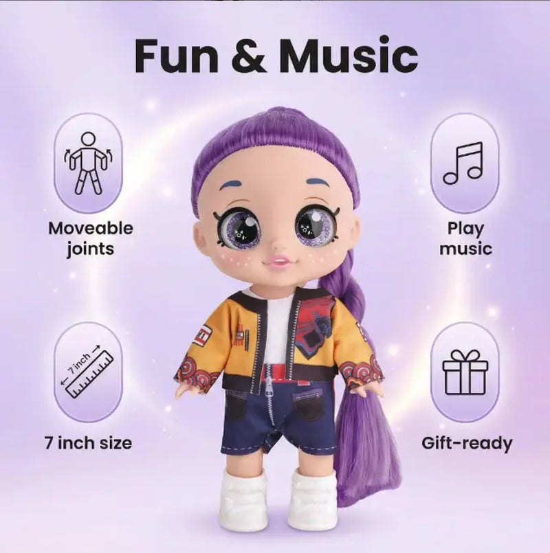 Kpop Dolls Anime Action Figure Set,10 Inch 5 Joints Can Play Music,Rumi Mira Zoey Dolls,Gifts for Kids,Girls&Boys Toys