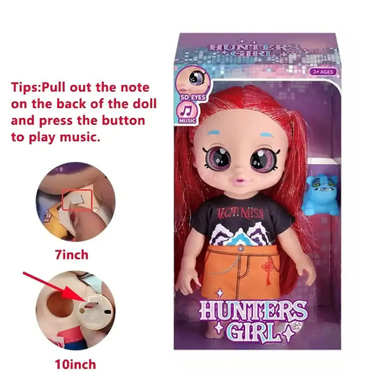 Kpop Dolls Anime Action Figure Set,10 Inch 5 Joints Can Play Music,Rumi Mira Zoey Dolls,Gifts for Kids,Girls&Boys Toys