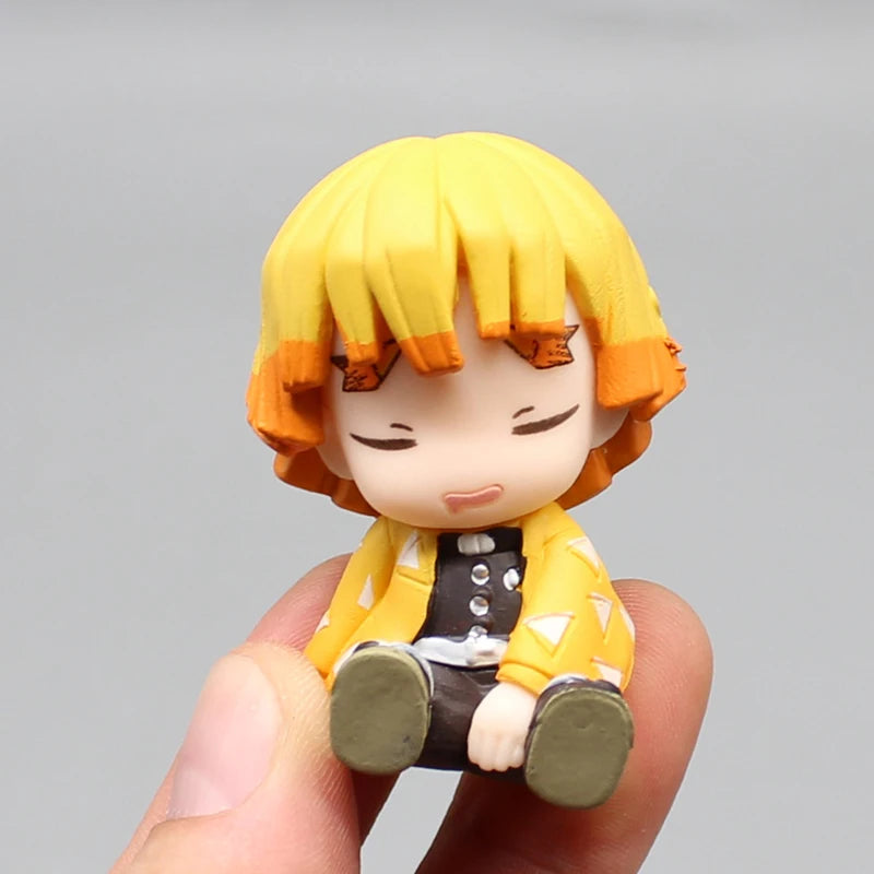 4Pcs Demo Slayer Gk Kamado Tanjirou Kamado Nezuko Q Edition Shoulder to Shoulder Sleep Desktop Decoration Model Children Toygift