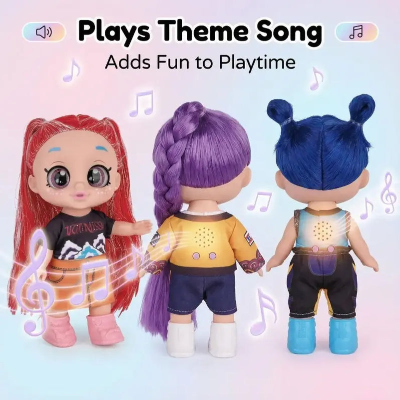 Kpop Dolls Anime Action Figure Set,10 Inch 5 Joints Can Play Music,Rumi Mira Zoey Dolls,Gifts for Kids,Girls&Boys Toys