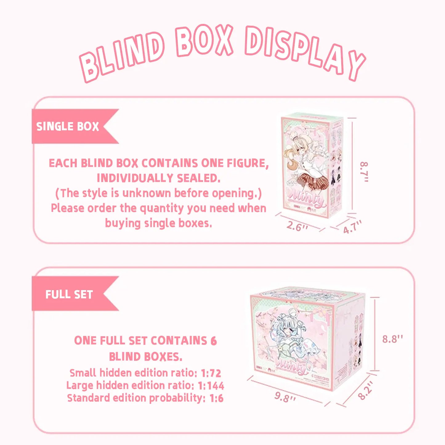 Minty V3 Fortune Sigh Oracle BJD Series Blind Box Figure, Collectible 1/8 Bonnie Ball Jointed Doll, Cute Dress up Doll with Joints, Collection Action Figure for Birthday Christmas