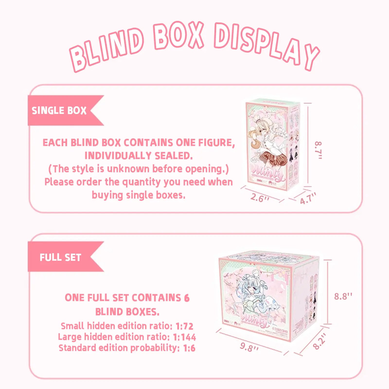 Minty V3 Fortune Sigh Oracle BJD Series Blind Box Figure, Collectible 1/8 Bonnie Ball Jointed Doll, Cute Dress up Doll with Joints, Collection Action Figure for Birthday Christmas