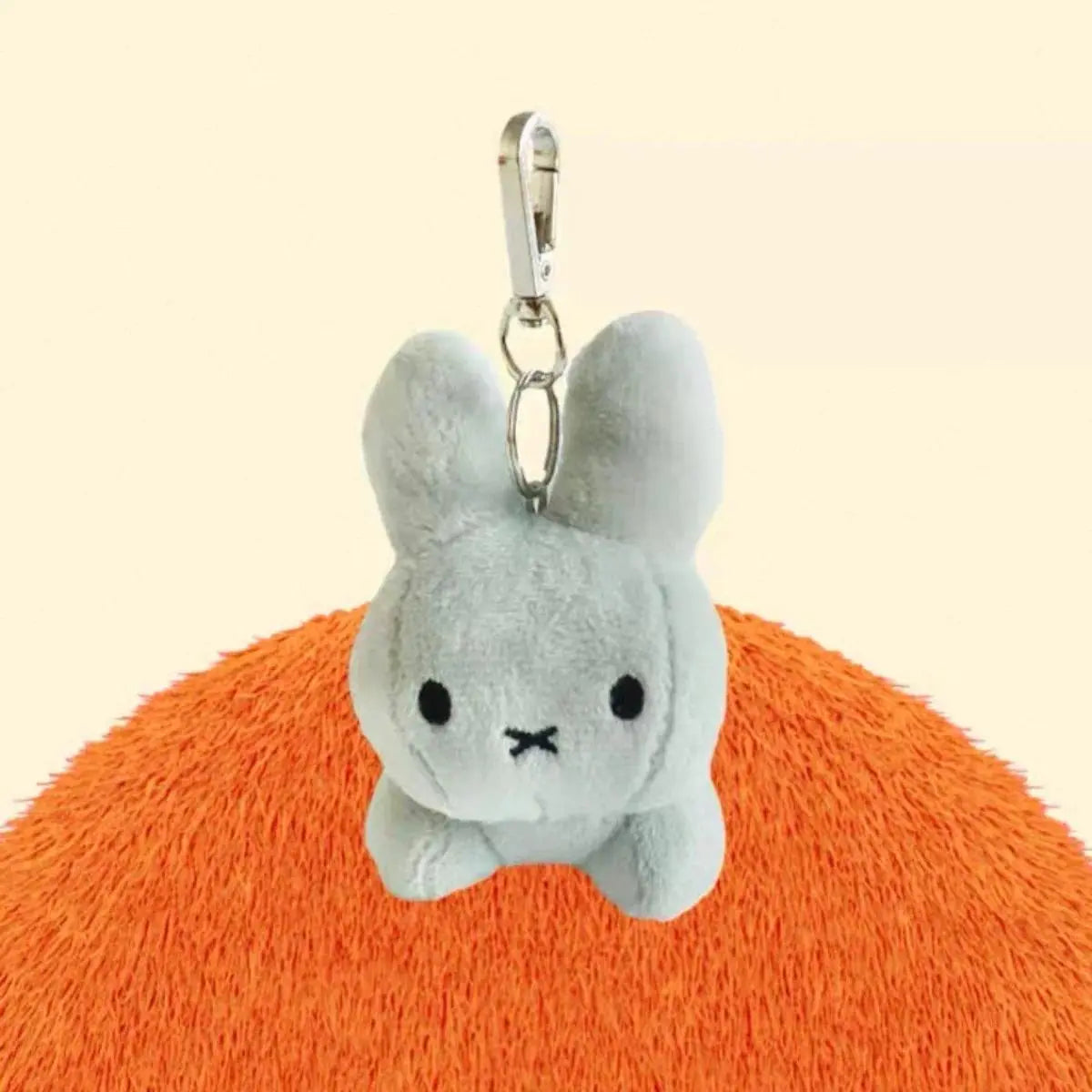 Limited Edition Cute Mini Kawaii Miffy Fluffy Stuffed Bunny Head Keychain Doll - Cartoon Characters Plush Toy, Bag Hanger, Ideal Birthday Gift for Toy & Felt Craft Enthusiasts, Plush Craft Accessory