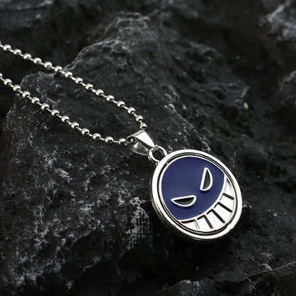Anime One Piece Necklace Portgas D Ace Keychain Metal Necklaces Jewelry Creative Rotating Pendant Chains Choker Keychain