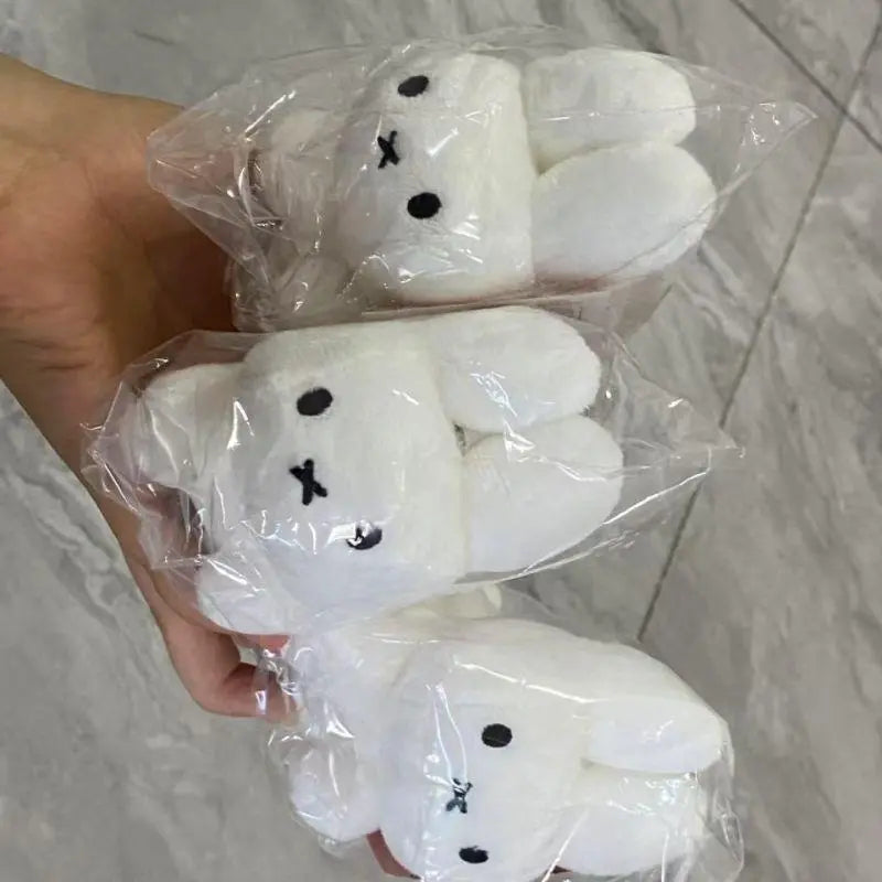 Kawaii Miffy Rabbit Cuddly Handheld Plush Doll Super Adorable White Rabbit Plush Keychain Dopamine Anime Couple Backpack Charms